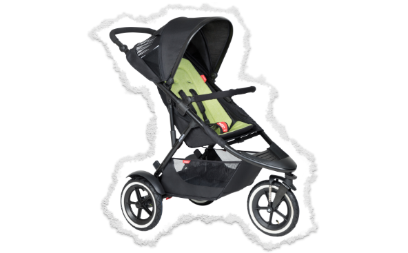 vue de sport™ poussette 3 roues pour bébés et jeunes enfants avec sunhood et revêtement de siège couleur pomme
