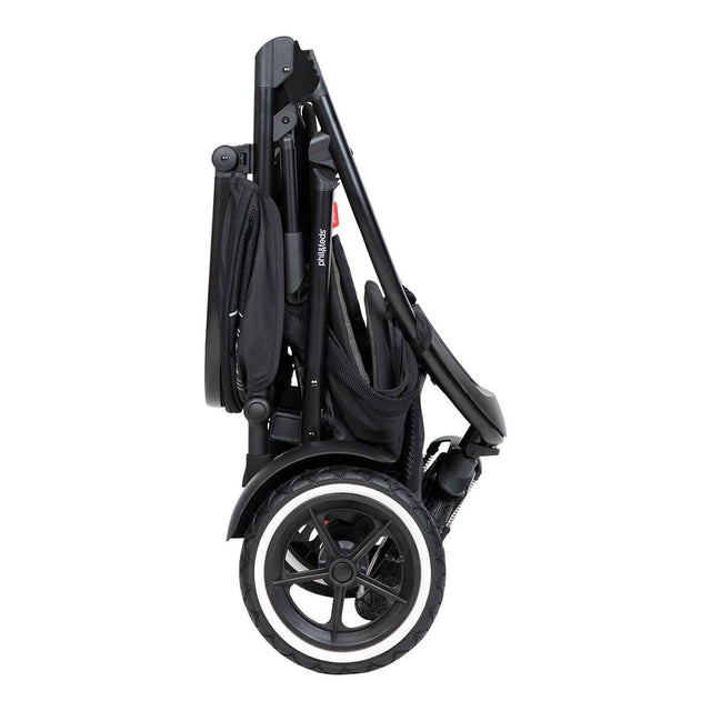 phil&teds sport inline buggy in charcoal grey compact fold side view_charcoal
