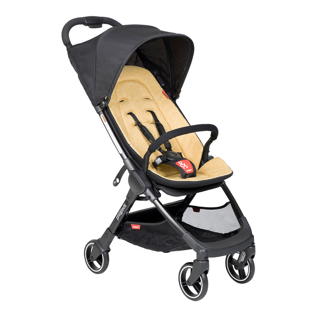 phil&teds go light and compact buggy in butterscotch 3 qtr view_butterscotch