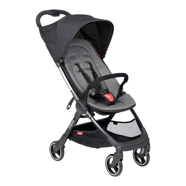 phil&teds go light and compact buggy in charcoal grey 3 qtr view_charcoal