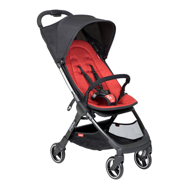 phil&teds go light and compact buggy in chilli red 3 qtr view_chilli