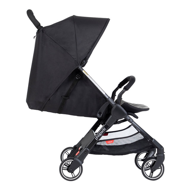 phil&teds go light and compact buggy full recline in charcoal side view_charcoal