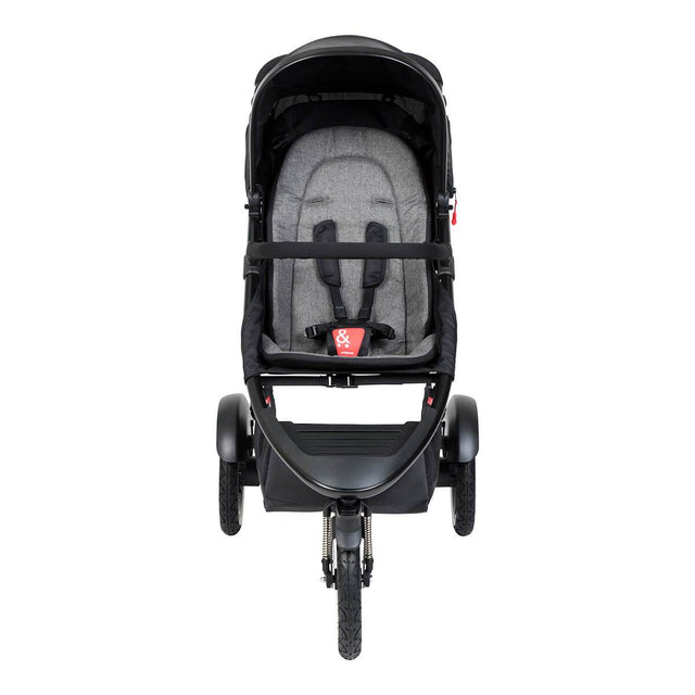 phil&teds sport  inline  buggy in charcoal grey front view_charcoal